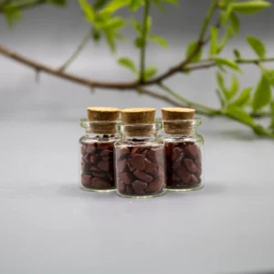 Mini Glas Flaske m. Chips - Rød Jaspis - SoulCandy.dk