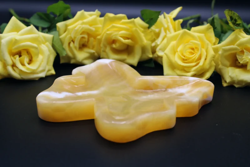 Orange Calcit Sommerfugl Skål (2)